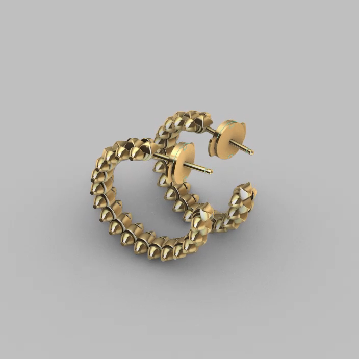 CLASH Hoop Earrings with Pyramid Studs RSIN PRINTING — view 3
