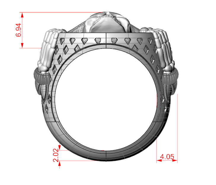 Jester Skull Signet Ring with Pierced Shank — view 7