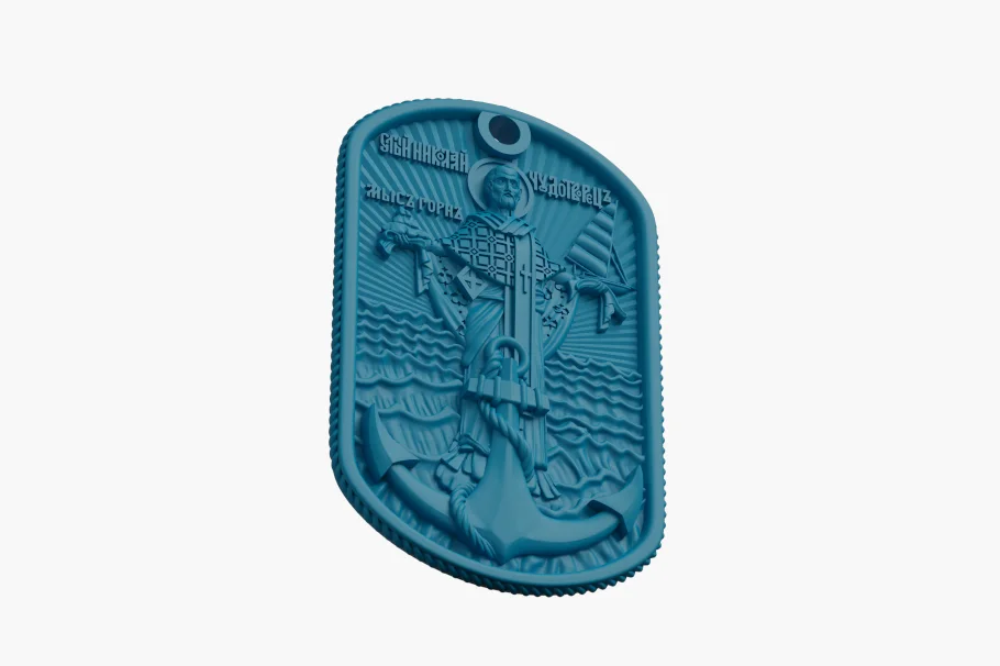 Orthodox High-Relief St. Nicholas Anchor Pendant — view 4