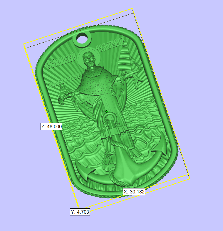 Orthodox High-Relief St. Nicholas Anchor Pendant — view 6