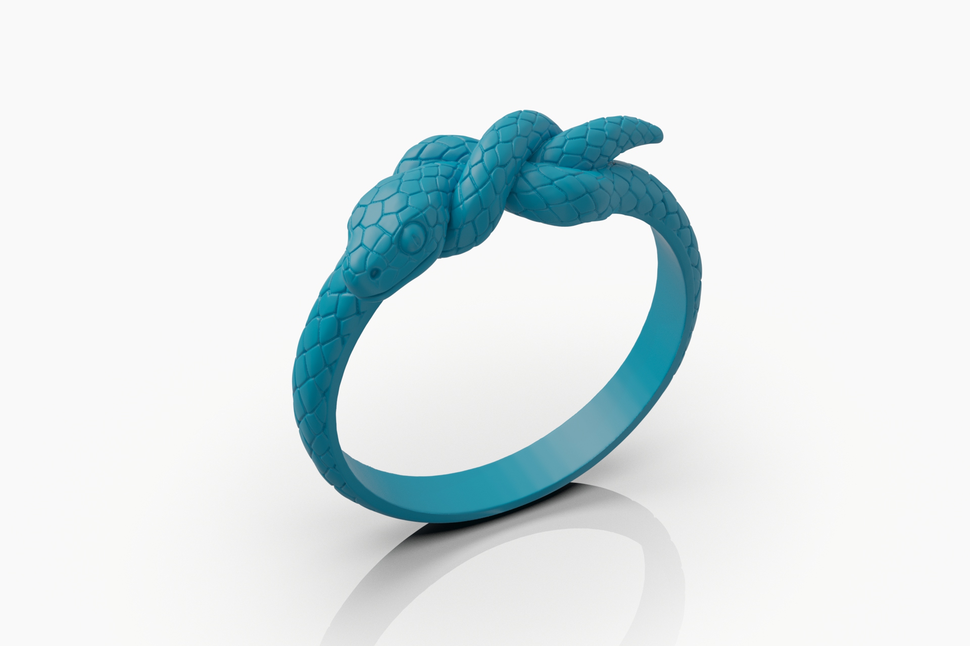 Coiled Serpent Ring with Detailed Scale Texture — view 7