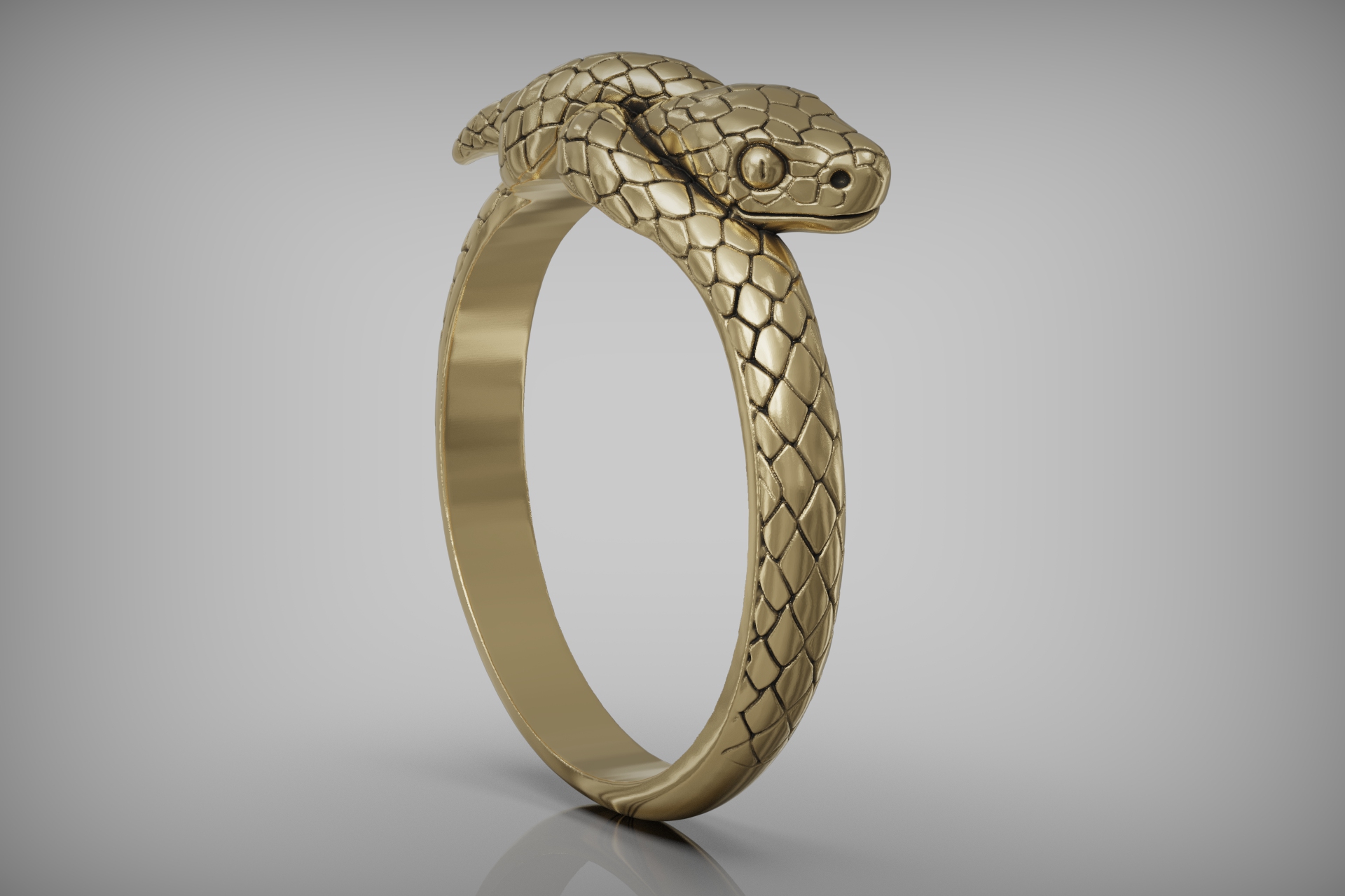 Coiled Serpent Ring with Detailed Scale Texture — view 6