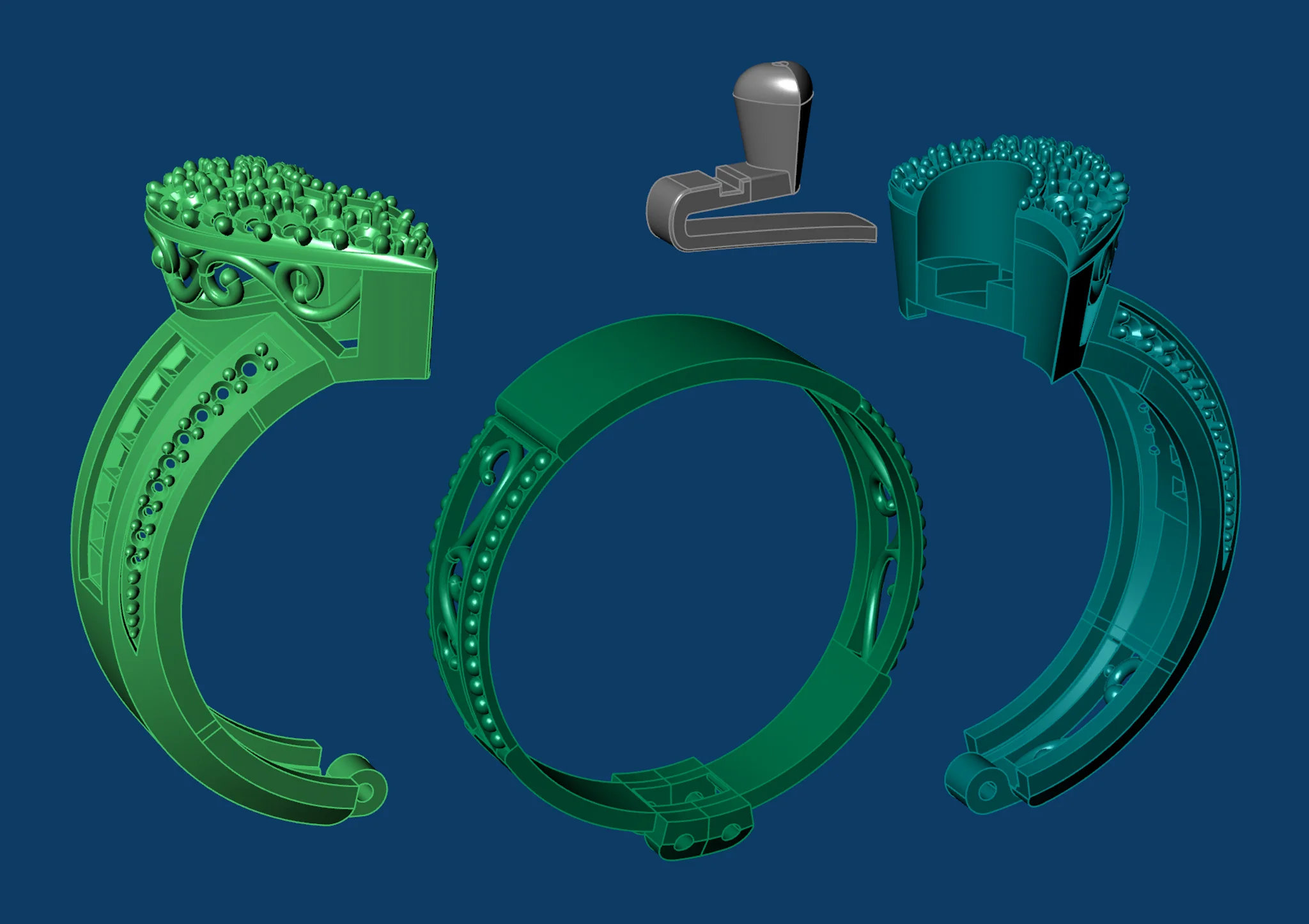 Women Anniversary Jewelry Ring Wedding Anniversary 3D Model — view 6