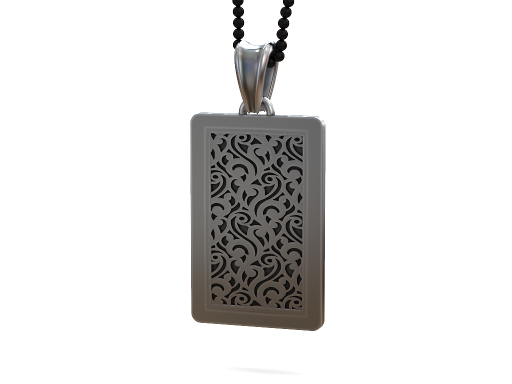 Skeleton Queen of Spades Playing Card Pendant — view 3
