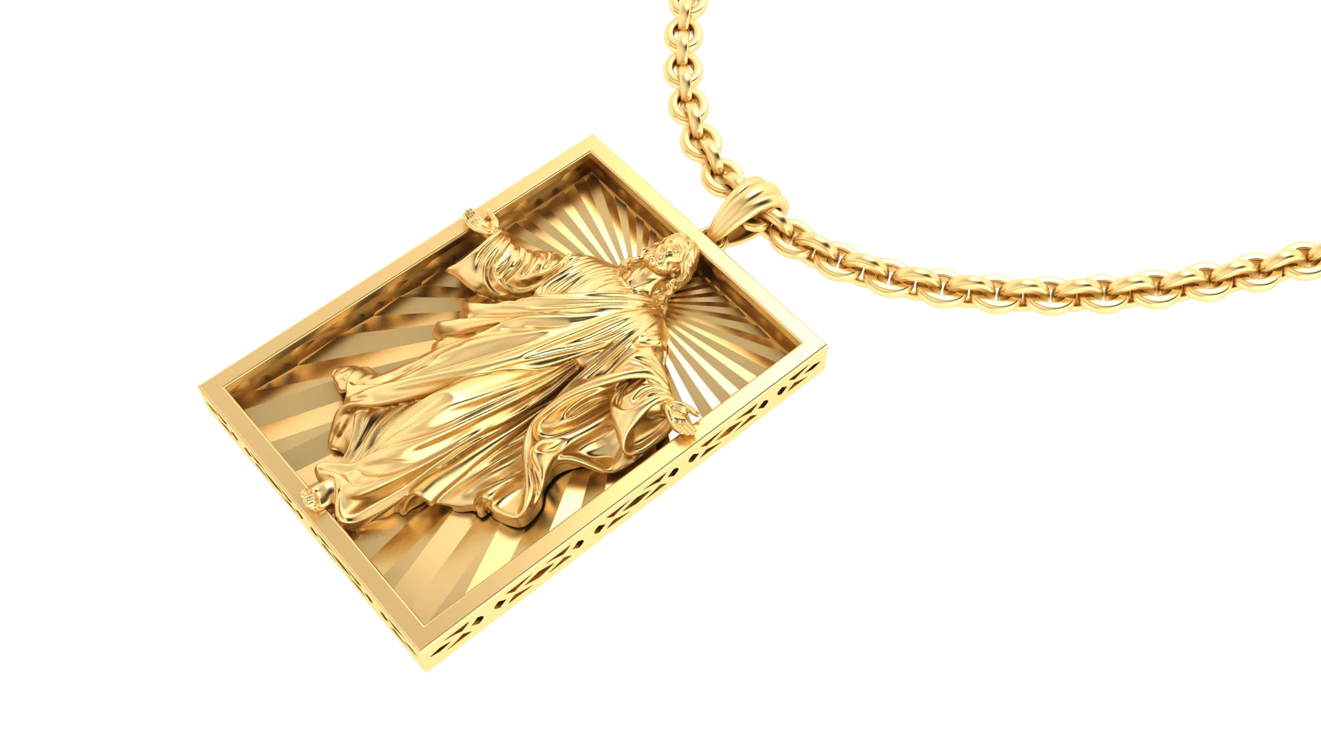 Divine Light Jesus Pendant - 3D 3DM Jewelry Model — view 4