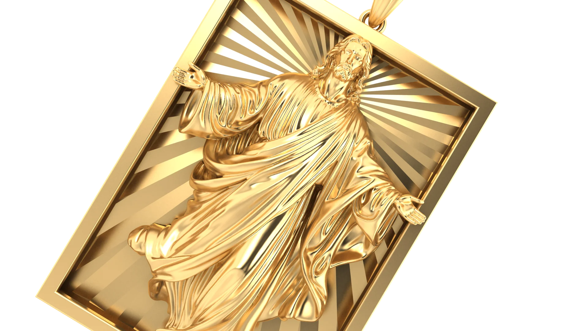 Divine Light Jesus Pendant - 3D 3DM Jewelry Model — view 3