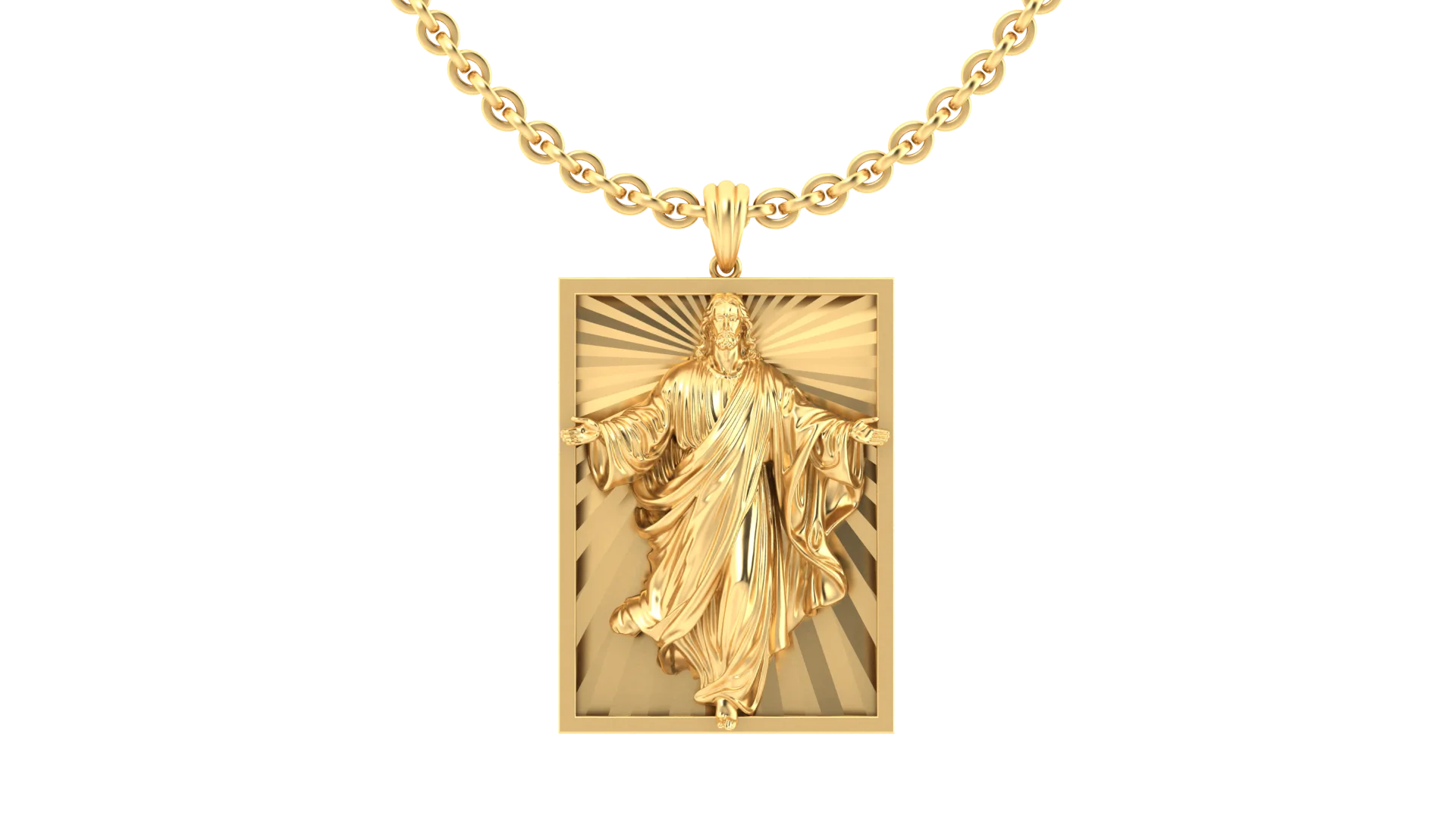 Divine Light Jesus Pendant - 3D 3DM Jewelry Model — view 5