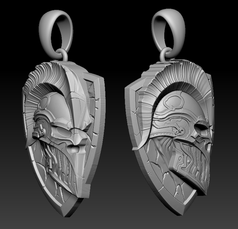Heroic Spartan Warrior Helmet Pendant — view 7