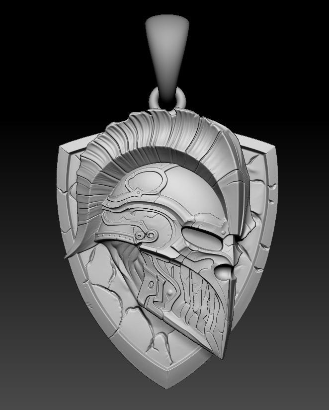 Heroic Spartan Warrior Helmet Pendant — view 4