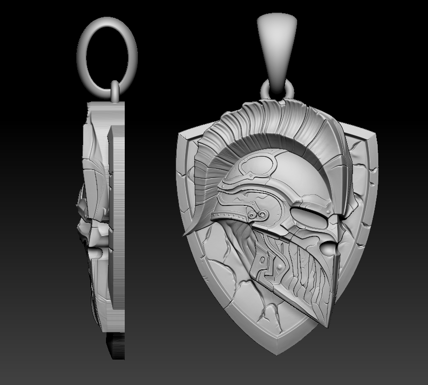 Heroic Spartan Warrior Helmet Pendant — view 8