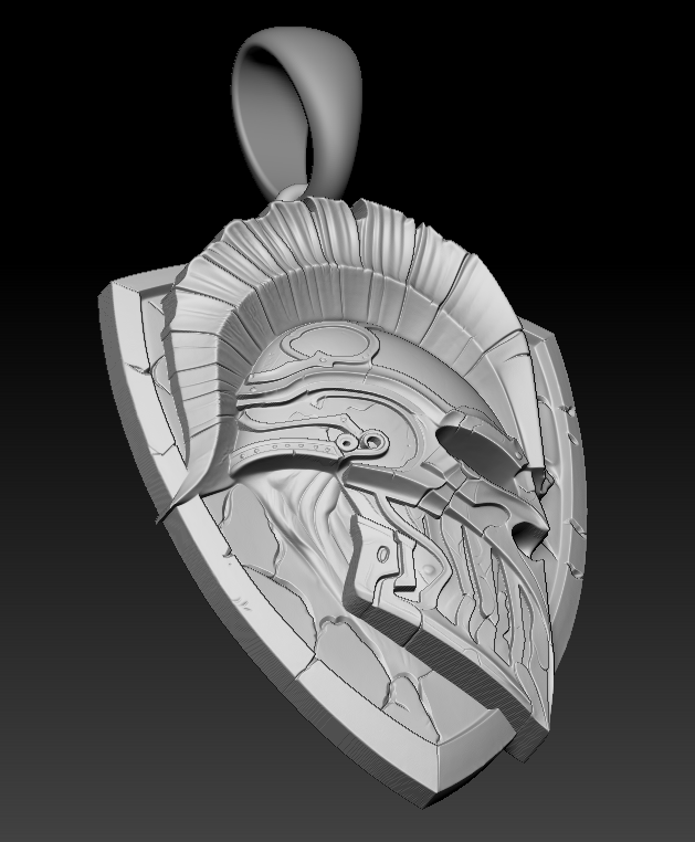 Heroic Spartan Warrior Helmet Pendant — view 6