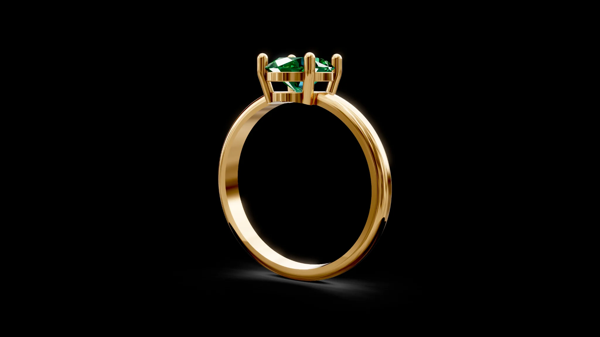 Oval Gemstone Classic Ring — view 2