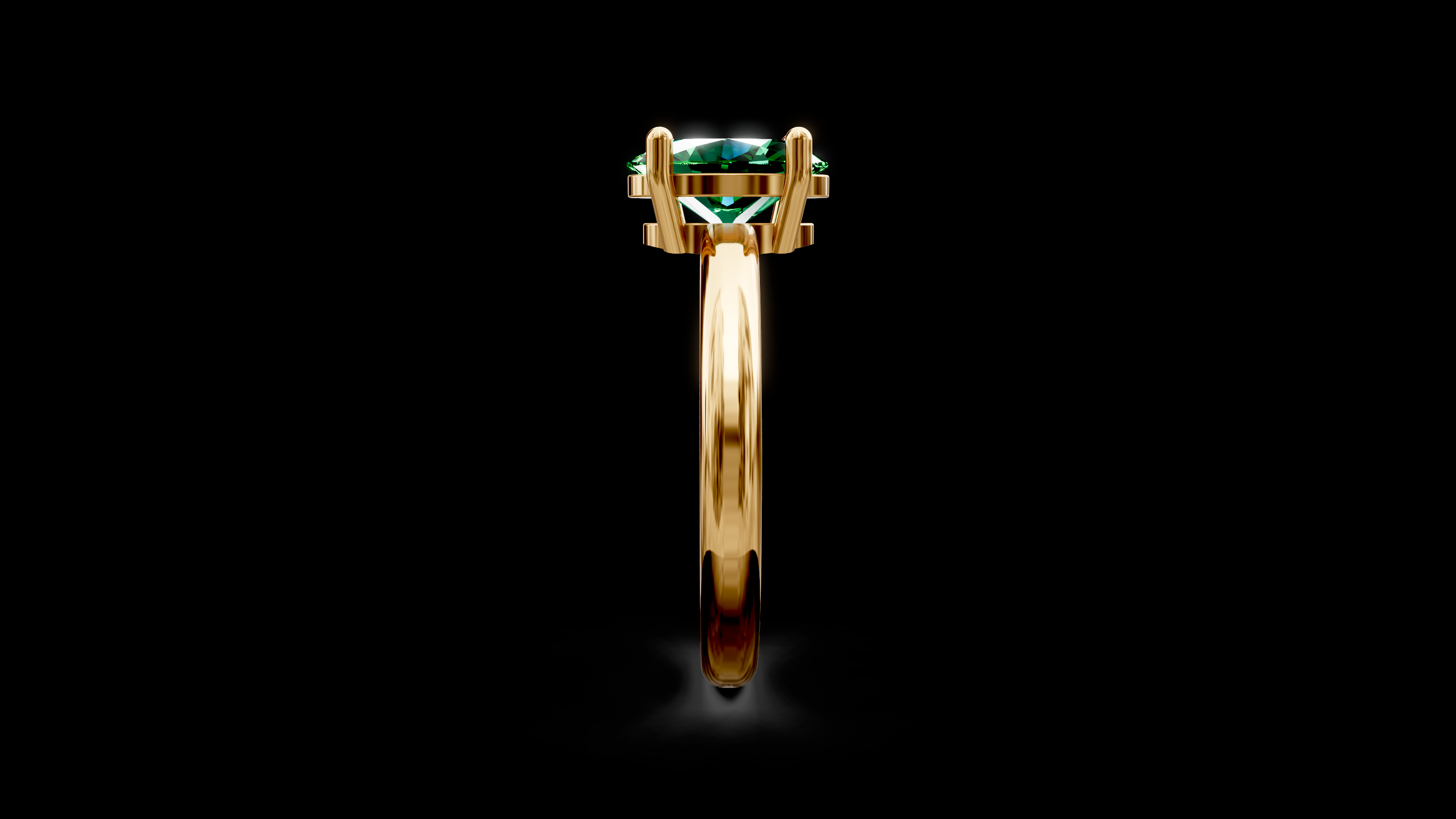 Oval Gemstone Classic Ring — view 3