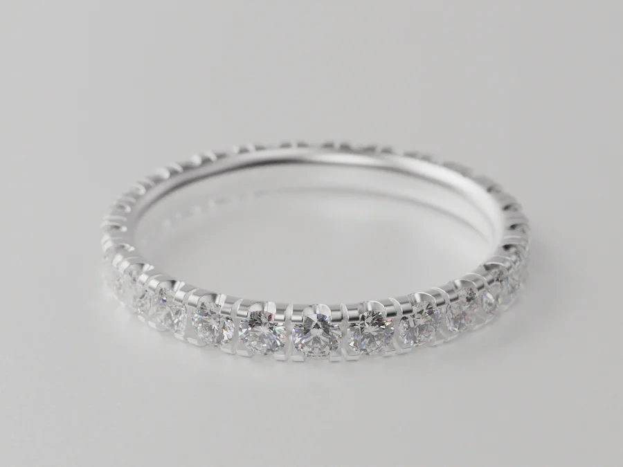Eternity Band Ring Shared Prong Setting — view 4