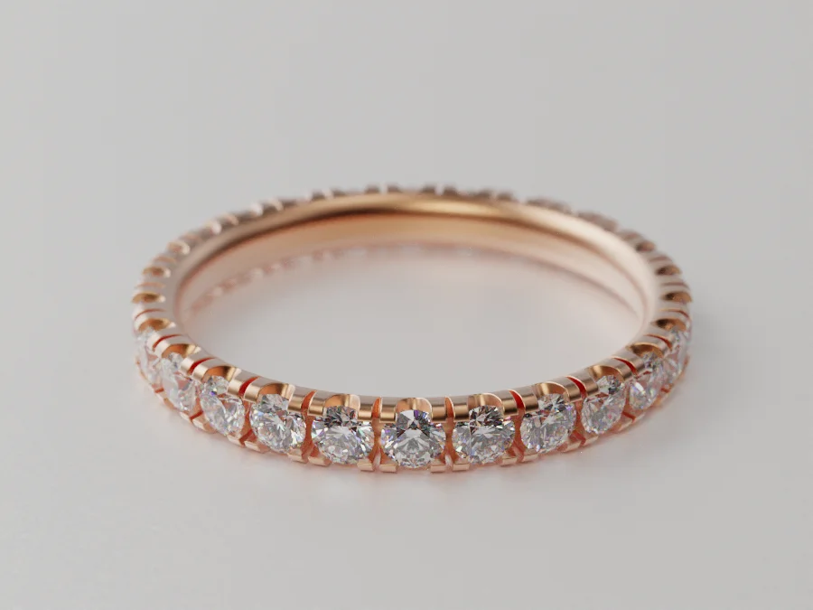 Eternity Band Ring Shared Prong Setting — view 3