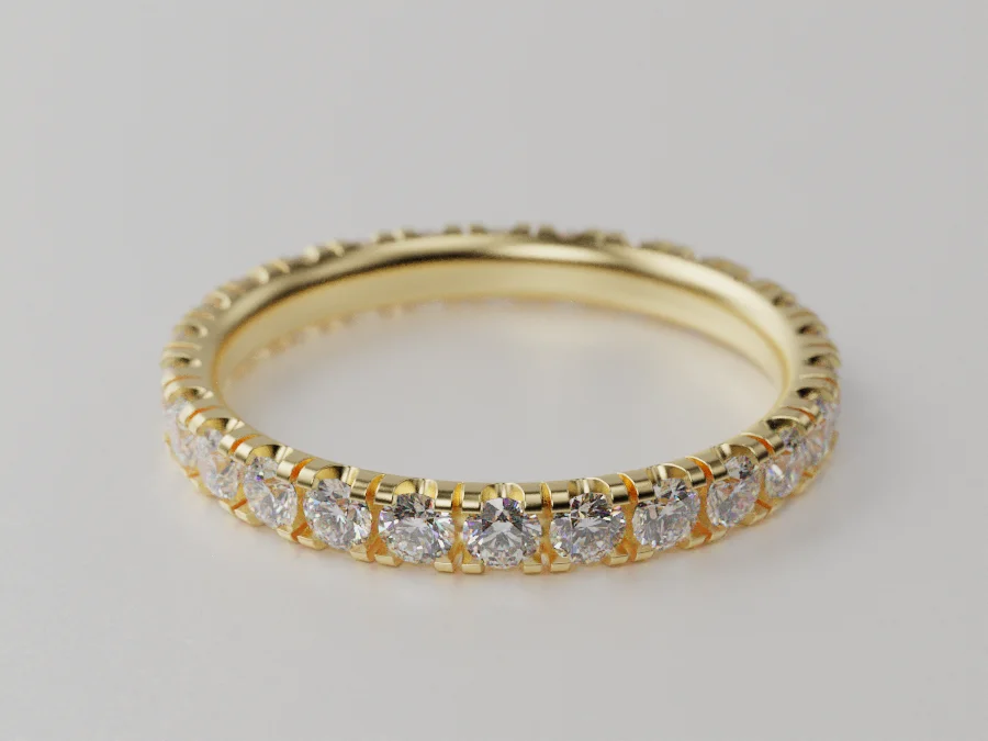 Eternity Band Ring Shared Prong Setting — view 2