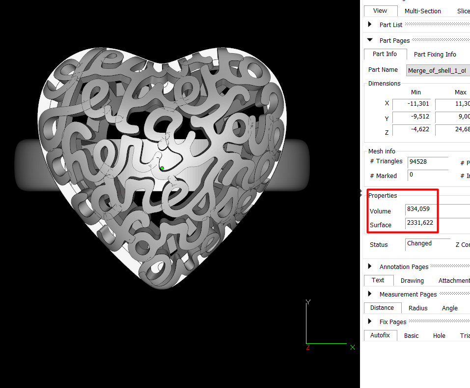 "Love" Script Openwork Heart Statement Ring — view 6