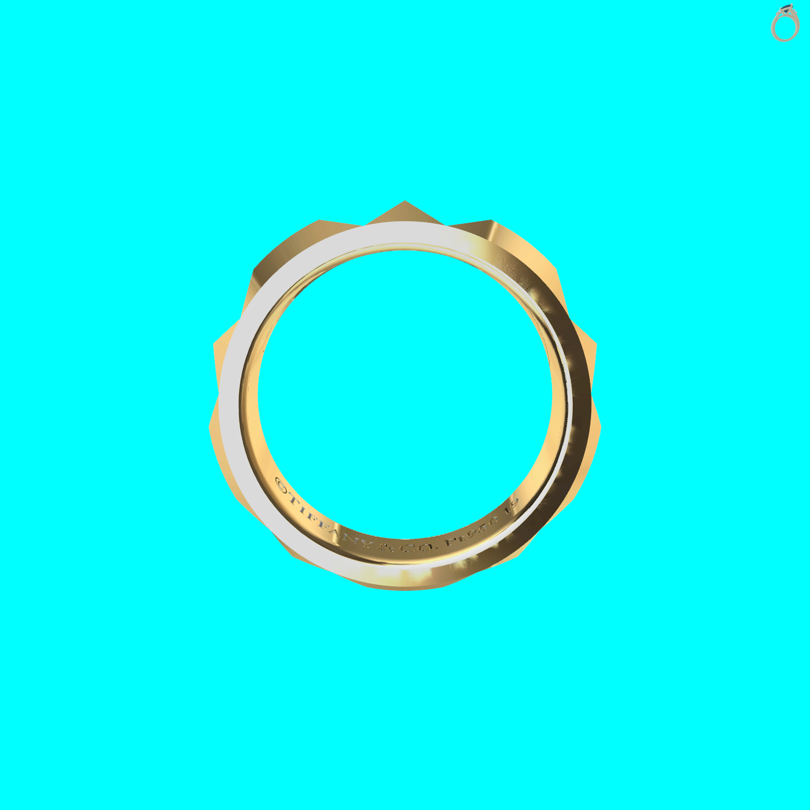 Pyramid Faceted Eternity Band Ring — view 4