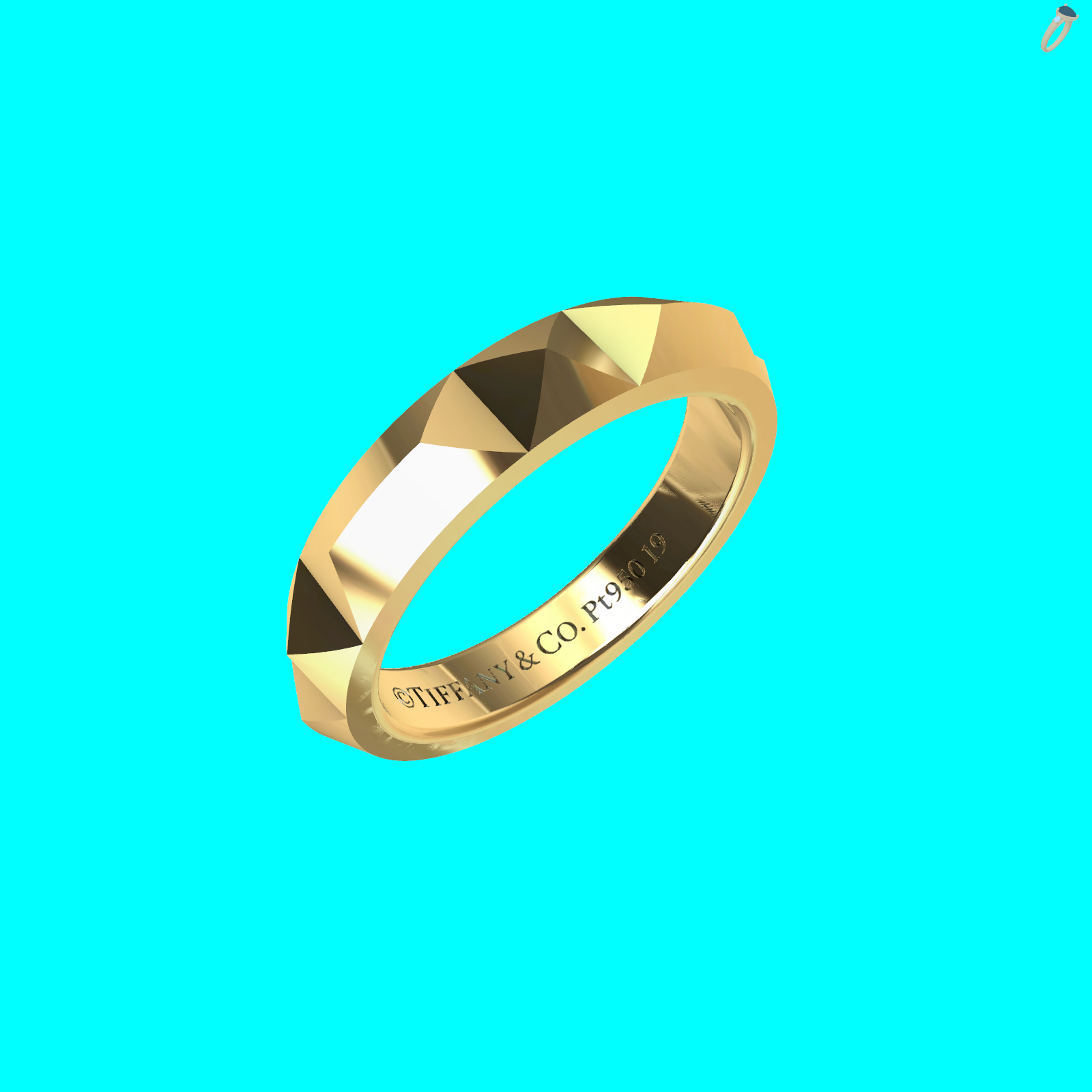 Pyramid Faceted Eternity Band Ring