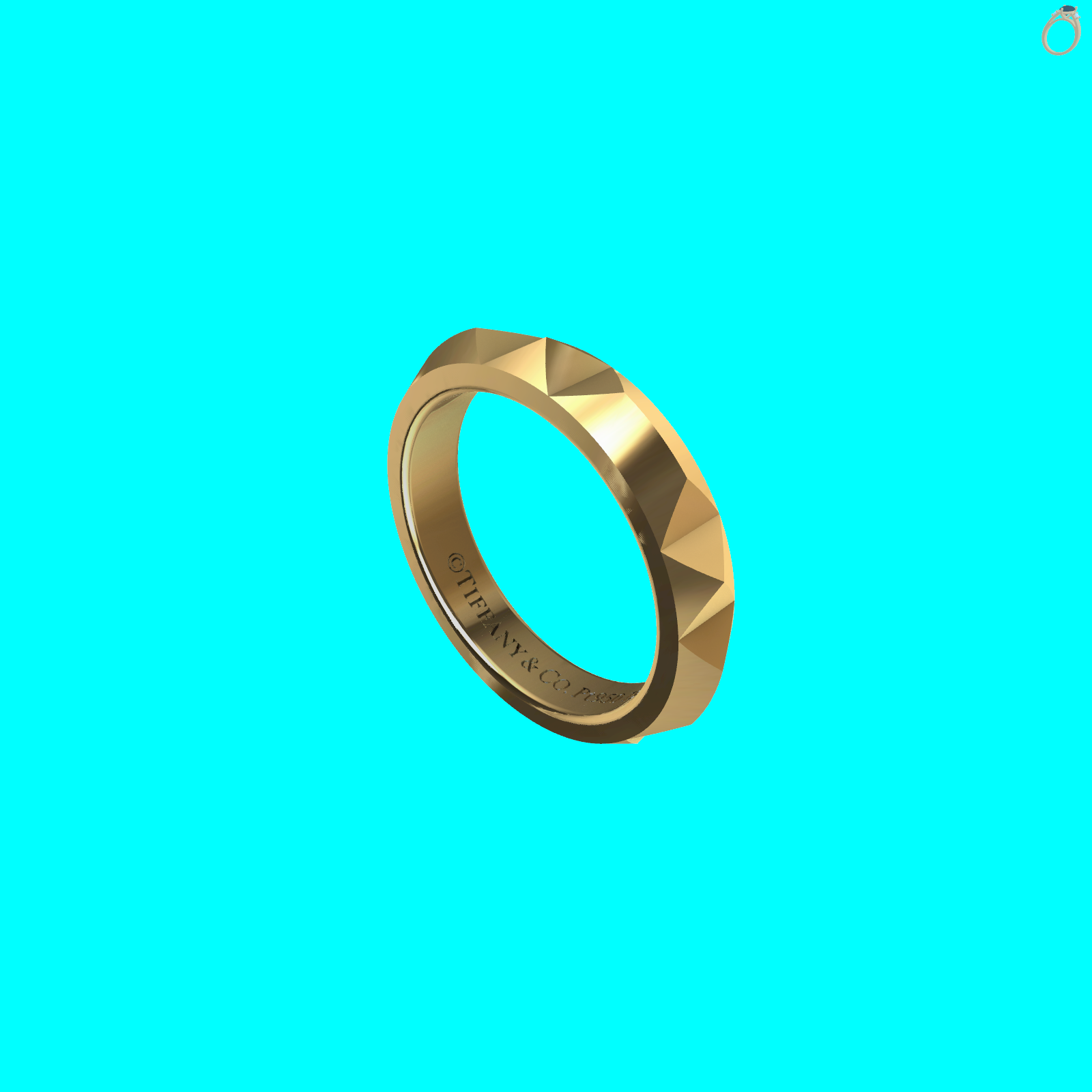 Pyramid Faceted Eternity Band Ring — view 7