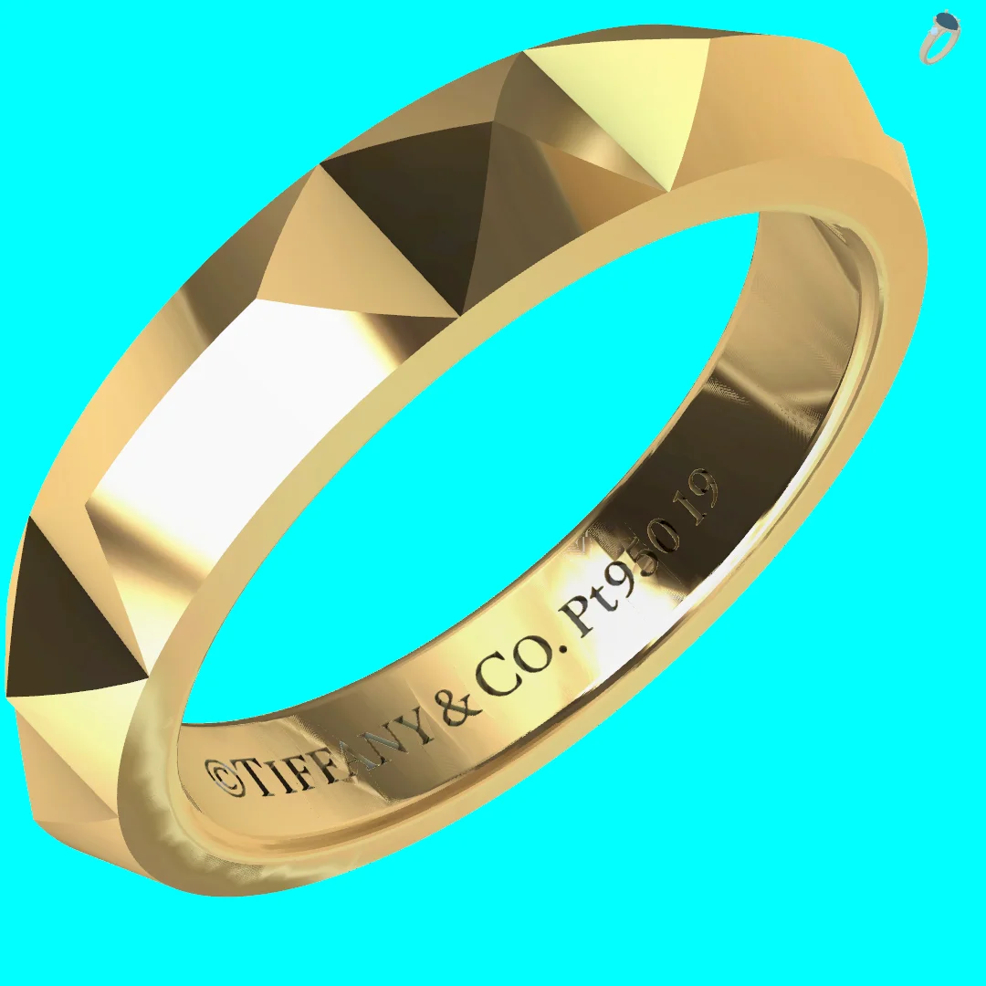 Pyramid Faceted Eternity Band Ring — view 3