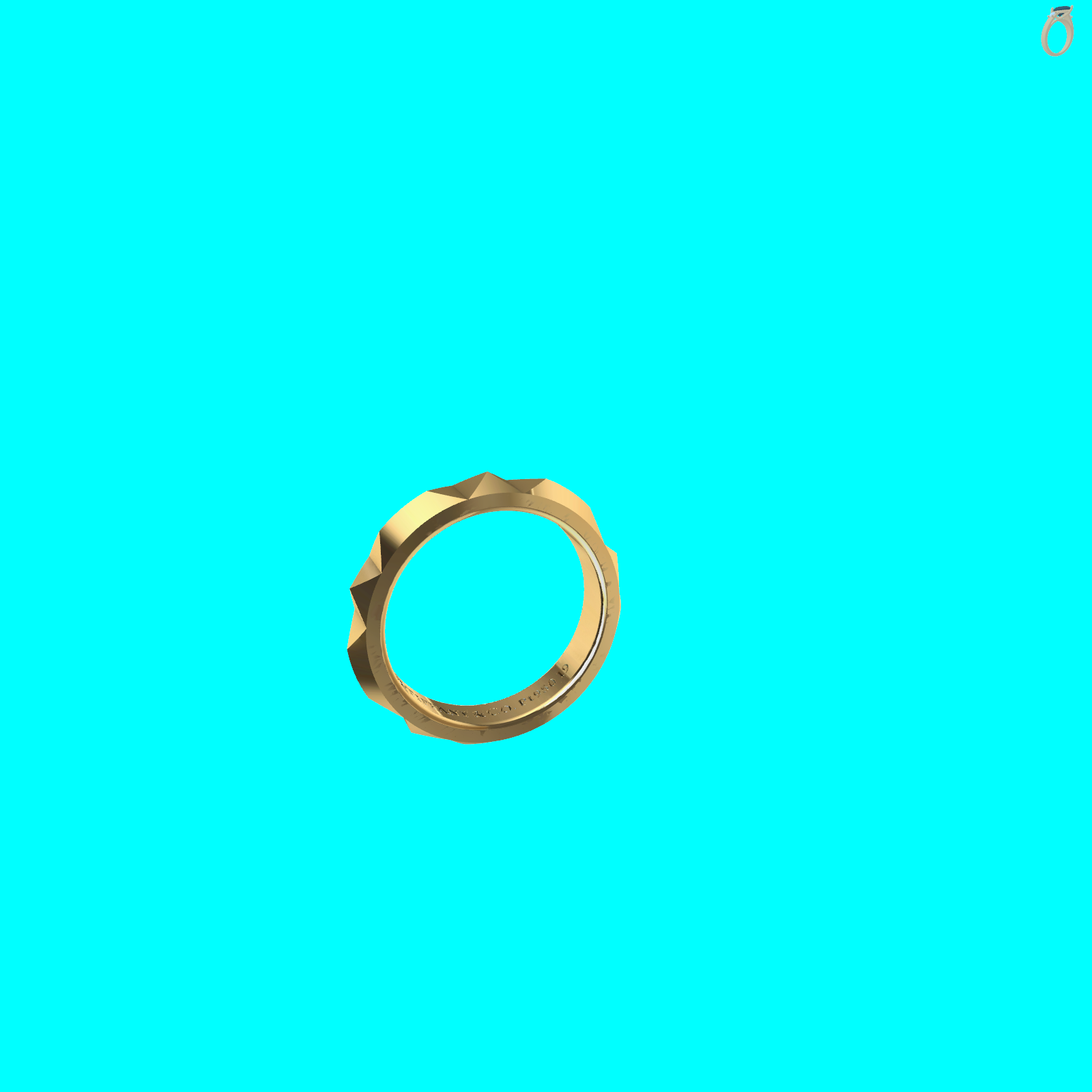 Pyramid Faceted Eternity Band Ring — view 6