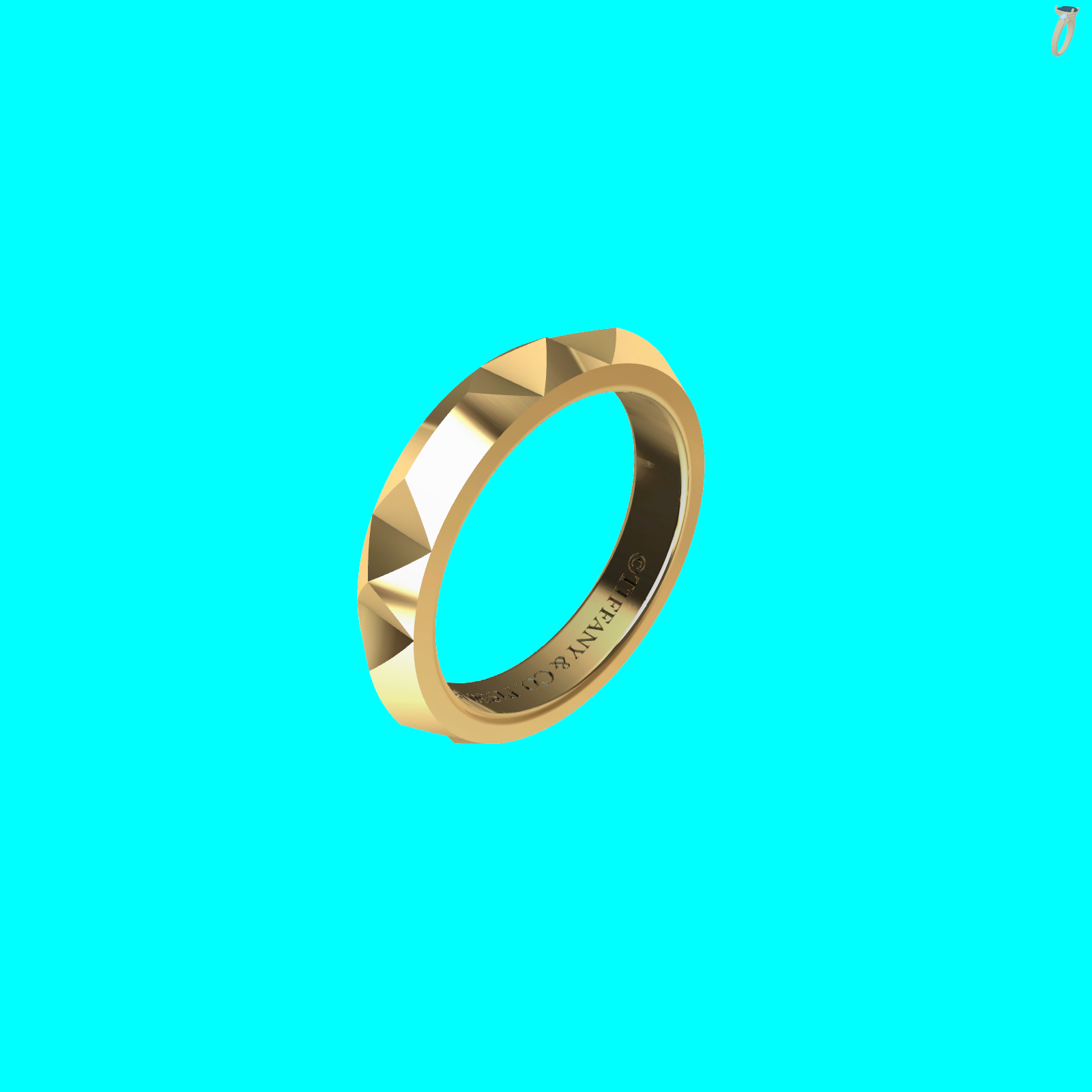 Pyramid Faceted Eternity Band Ring — view 8