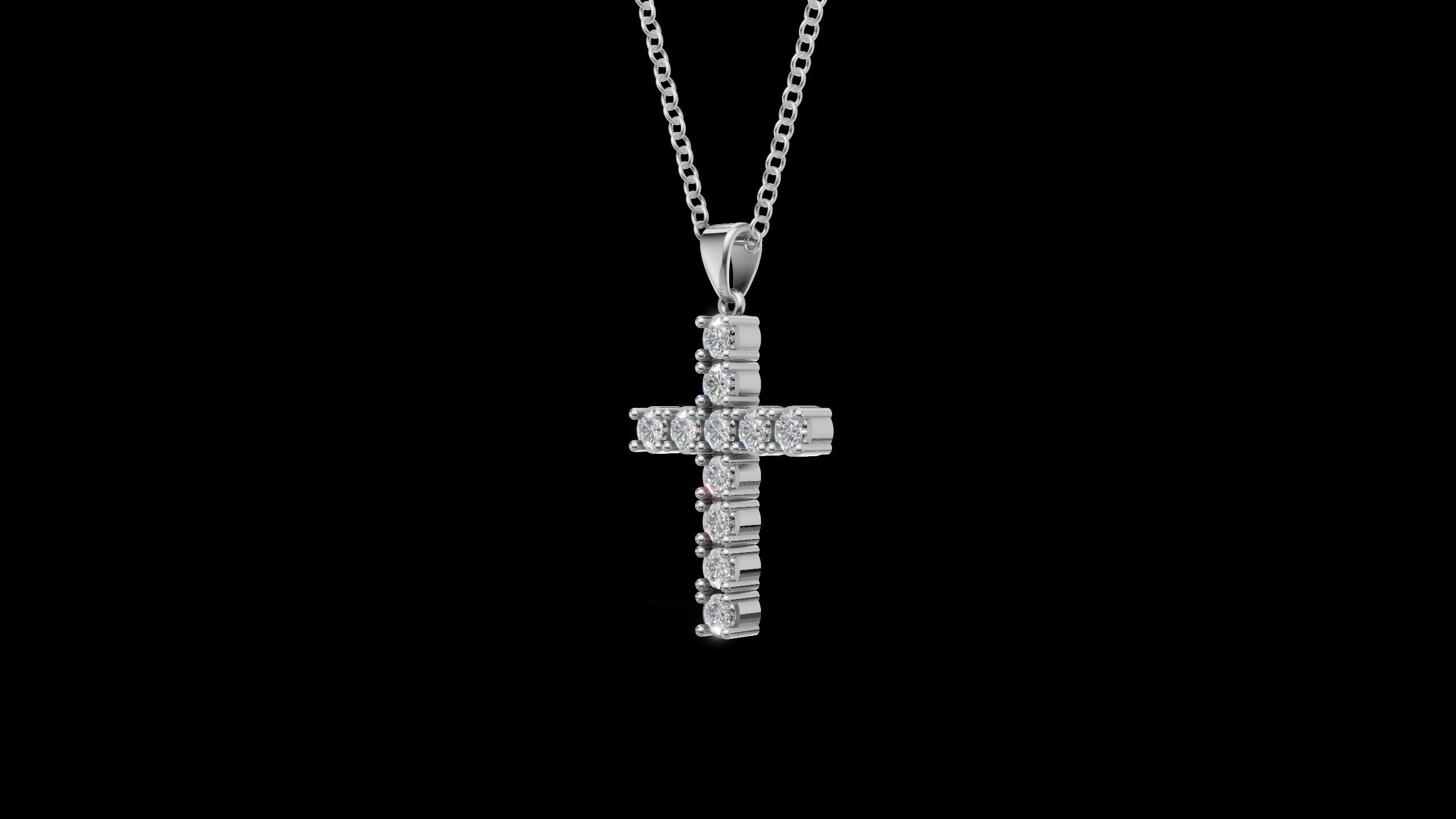 Diamond Cross Pendant 4mm 11 pices — view 5