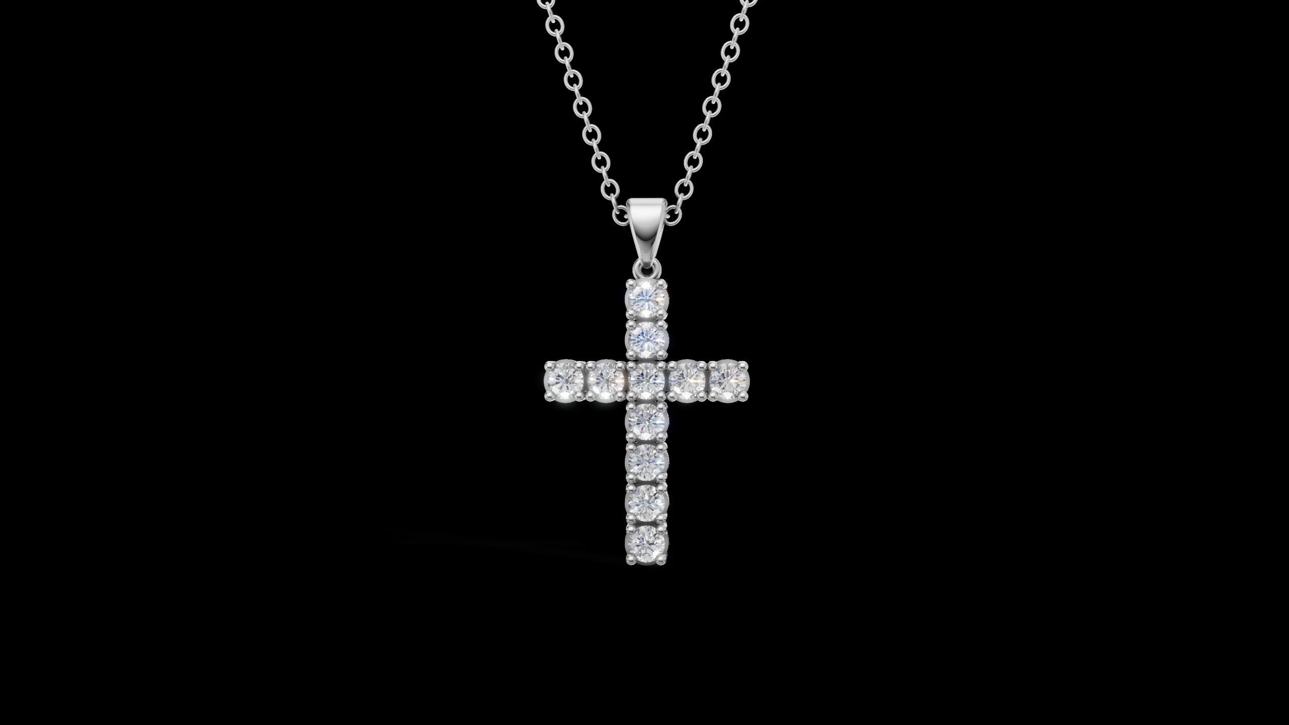 Diamond Cross Pendant 4mm 11 pices — view 4
