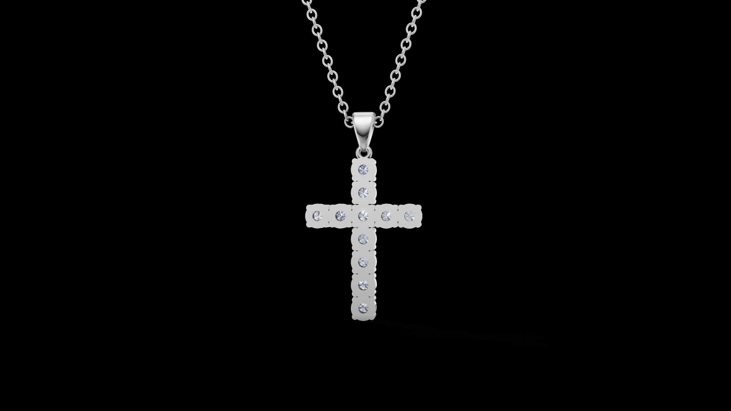 Diamond Cross Pendant 4mm 11 pices — view 3