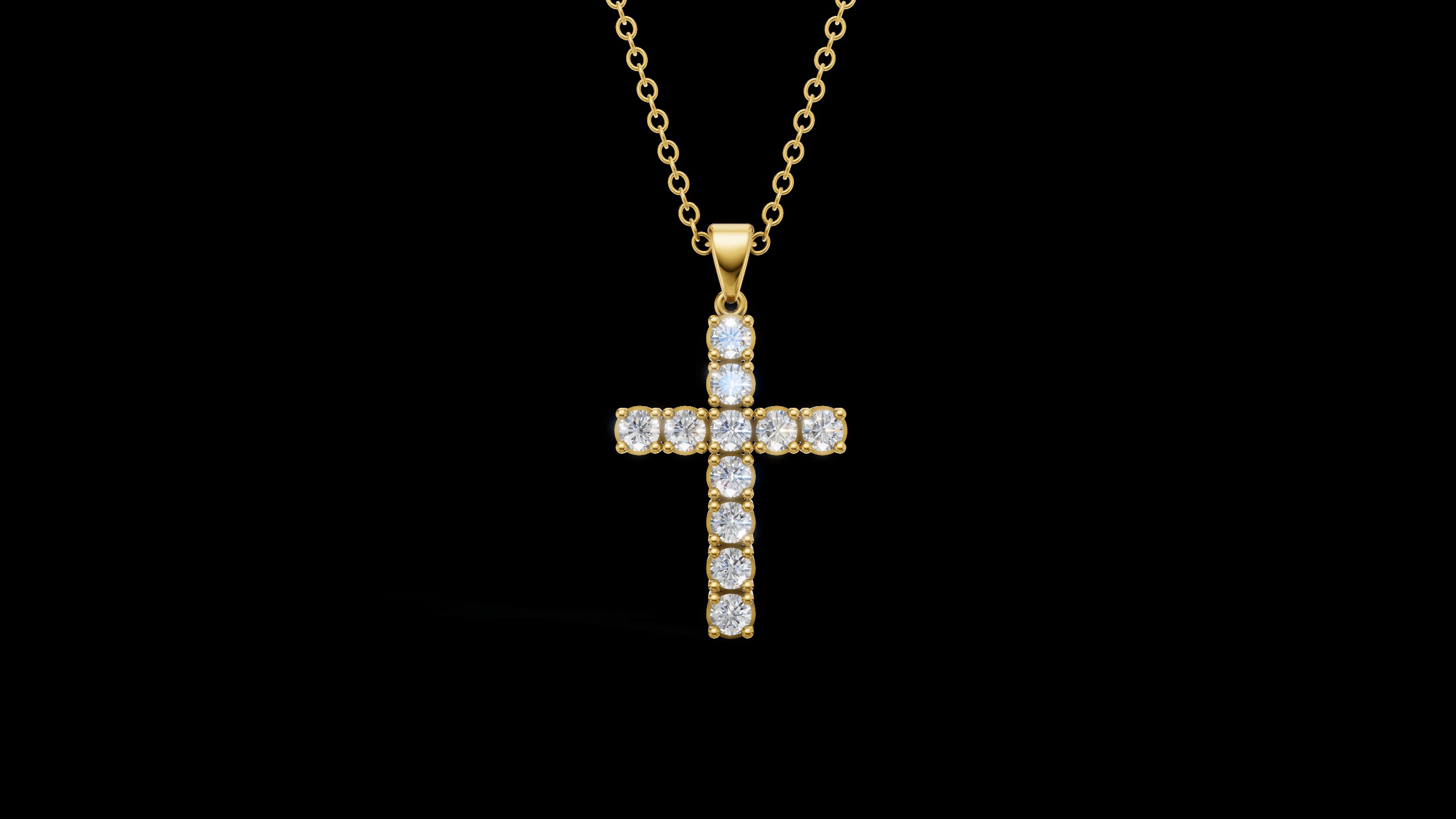 Diamond Cross Pendant 4mm 11 pices — view 7