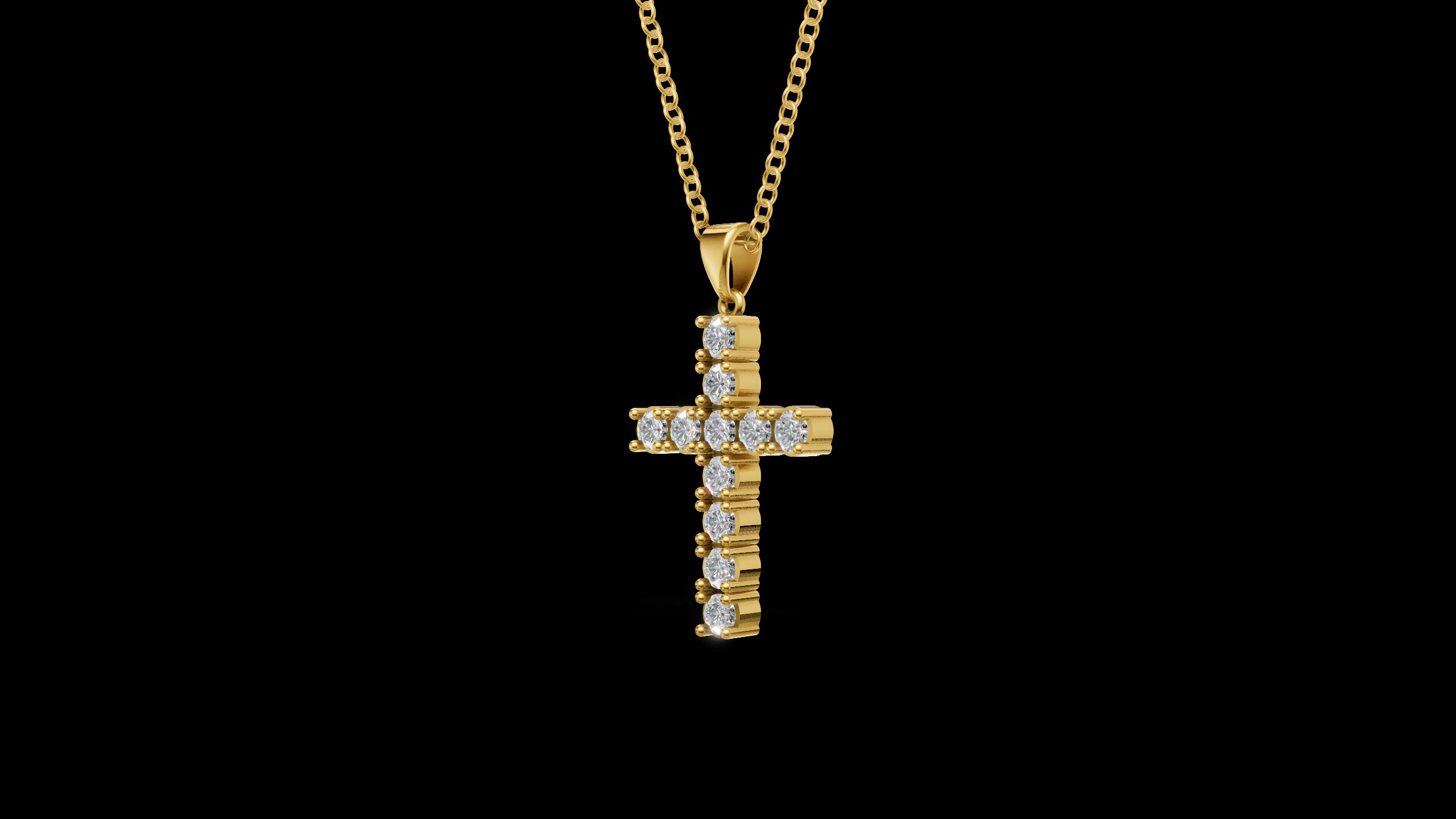 Diamond Cross Pendant 4mm 11 pices — view 8