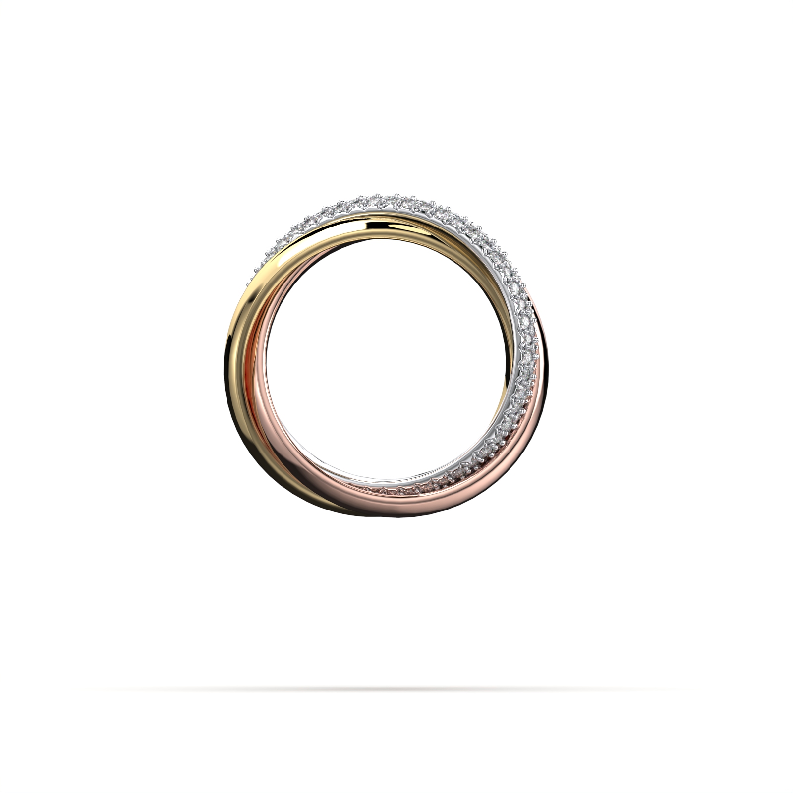 RING TRINITY 1 3.2 MM WITH DIAMONDS — view 4