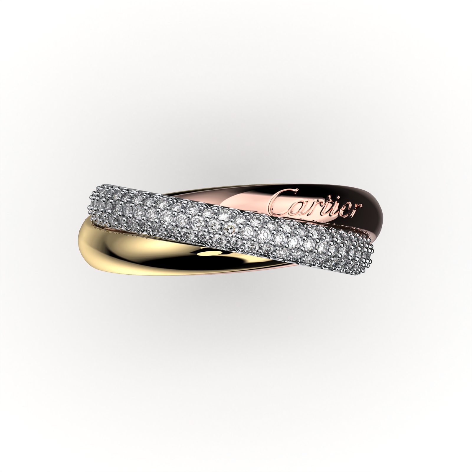 RING TRINITY 1 3.2 MM WITH DIAMONDS — view 3