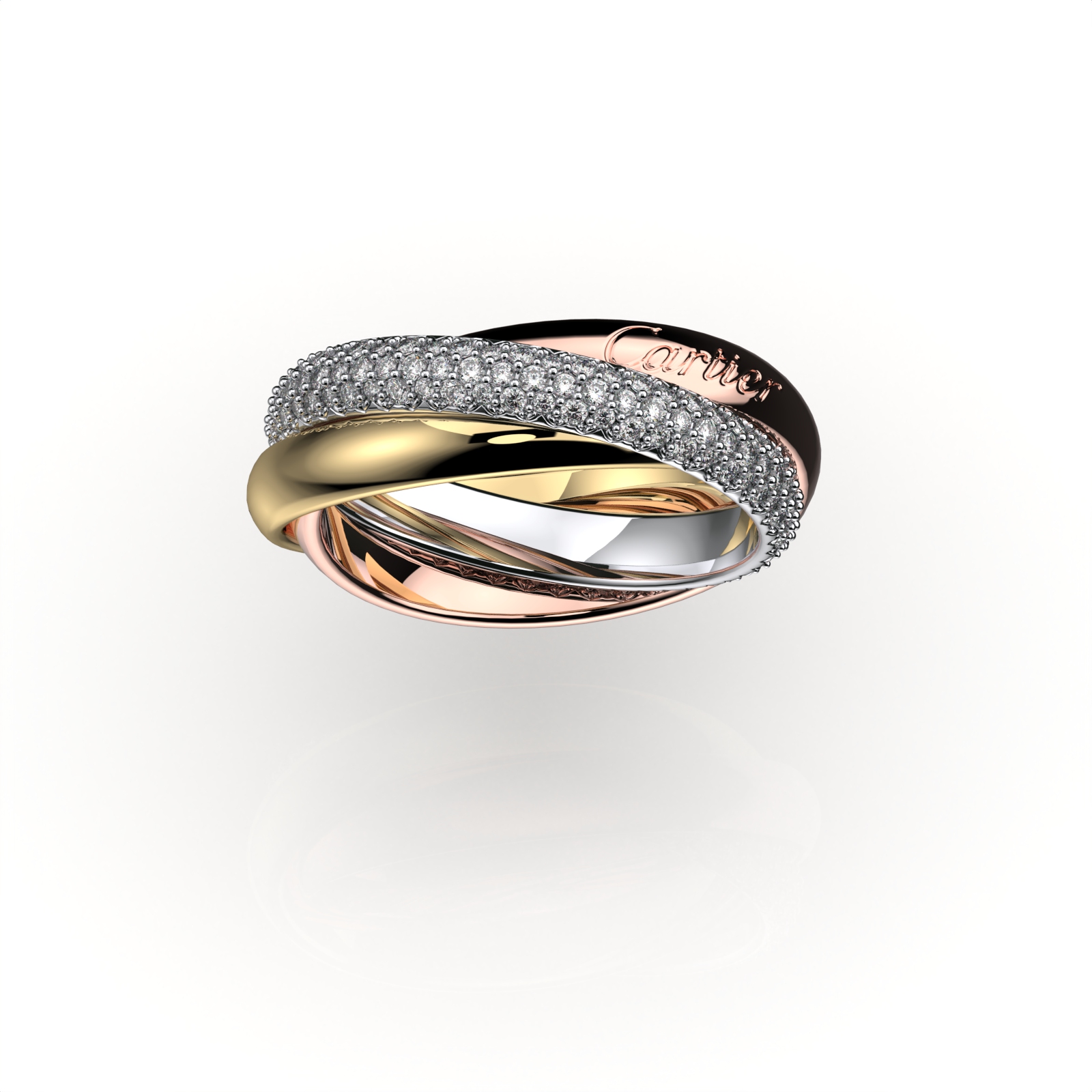 RING TRINITY 1 3.2 MM WITH DIAMONDS — view 2