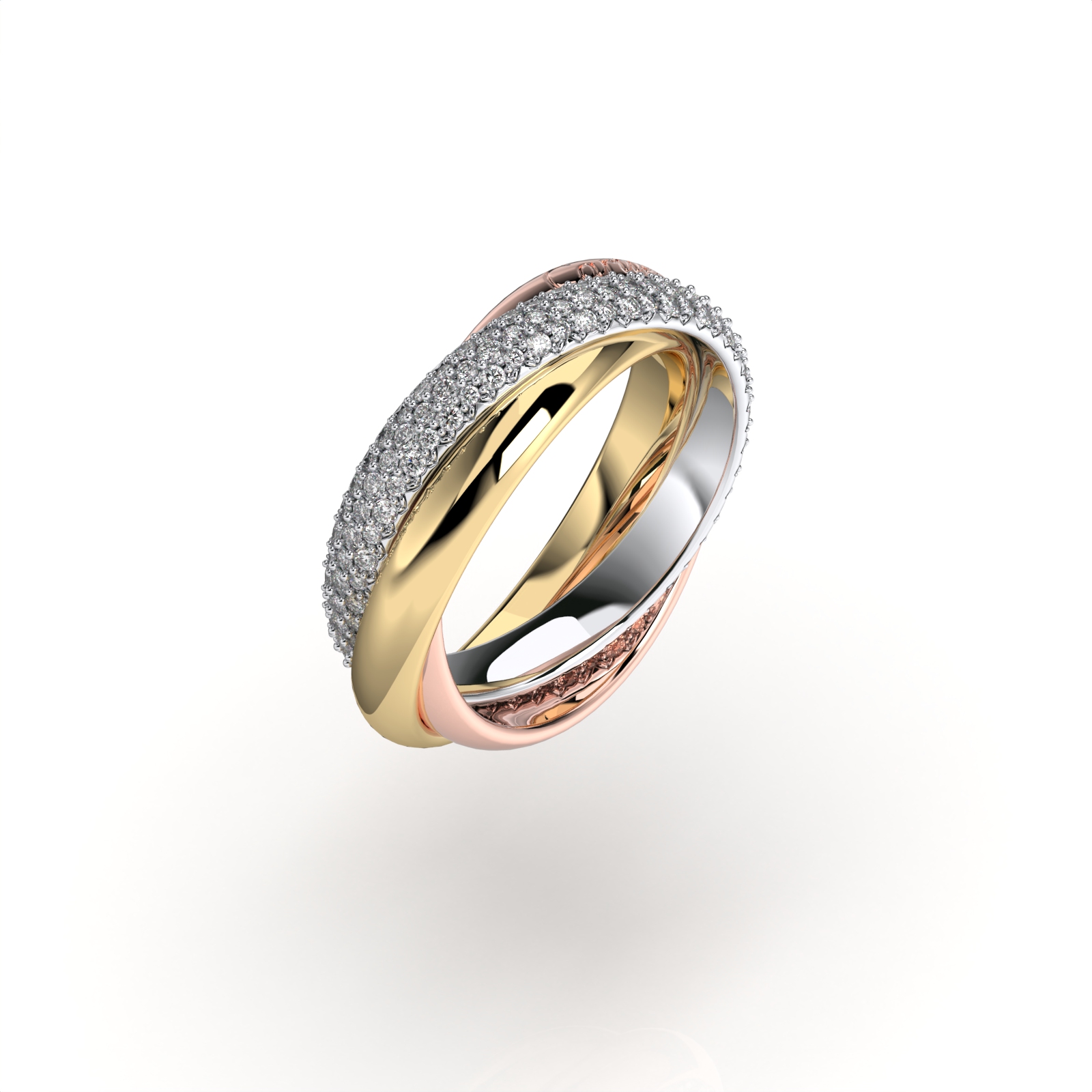 RING TRINITY 1 3.2 MM WITH DIAMONDS — view 1