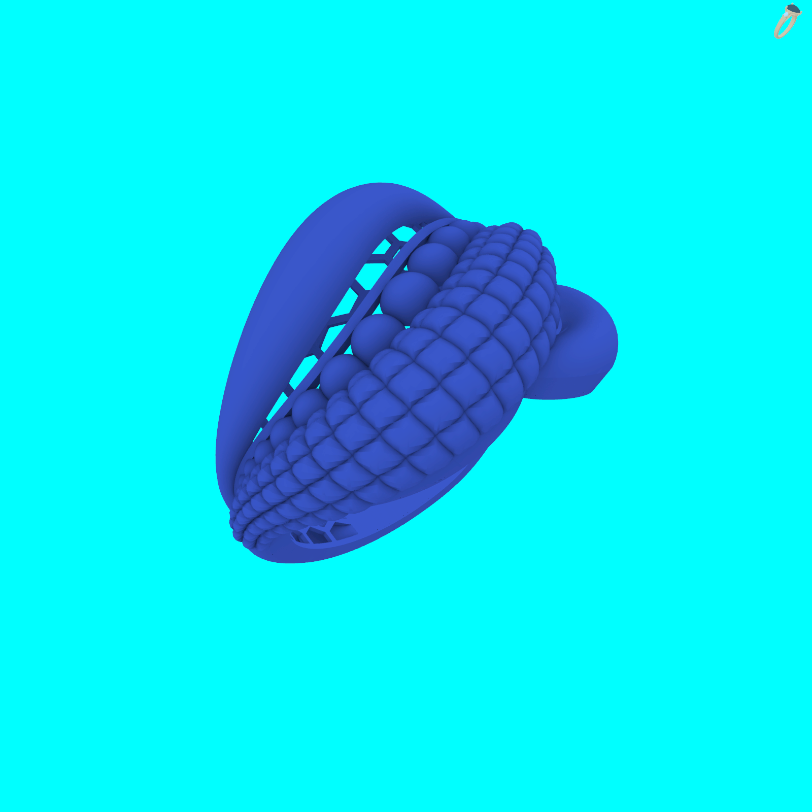 Textured Wide Ring with Beaded Row — view 2