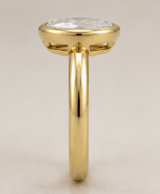 Bezel-Set Solitaire Ring with an Oval-Cut Stone — view 3