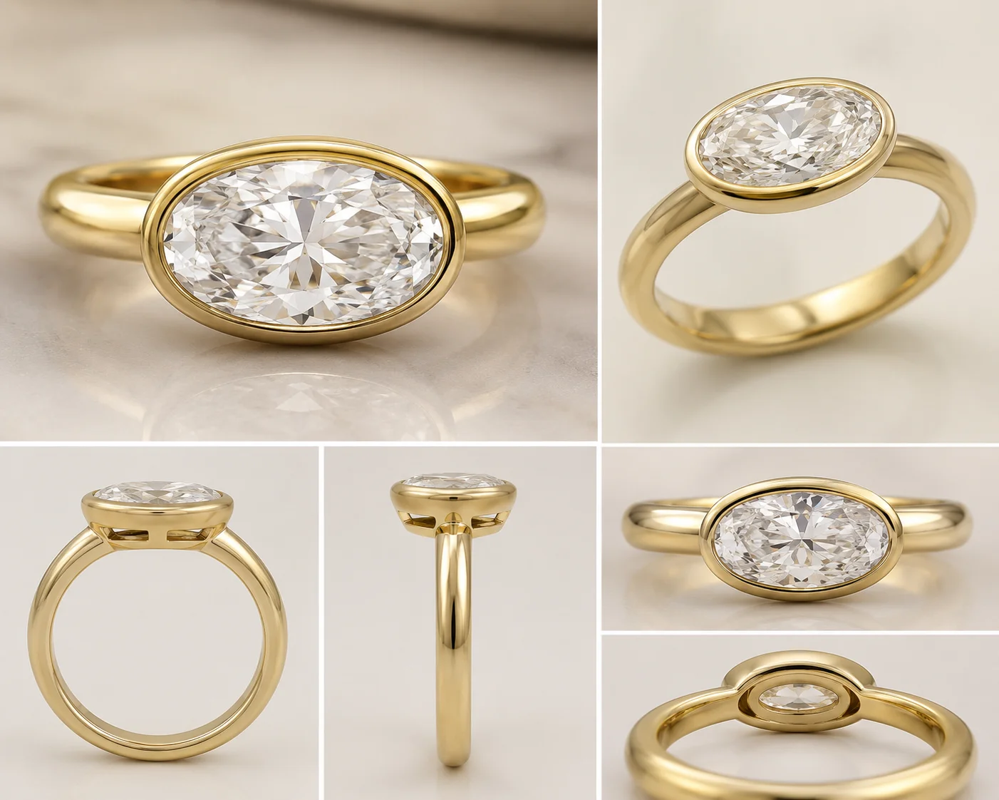 Bezel-Set Solitaire Ring with an Oval-Cut Stone