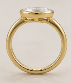 Bezel-Set Solitaire Ring with an Oval-Cut Stone — view 2