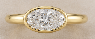 Bezel-Set Solitaire Ring with an Oval-Cut Stone — view 6