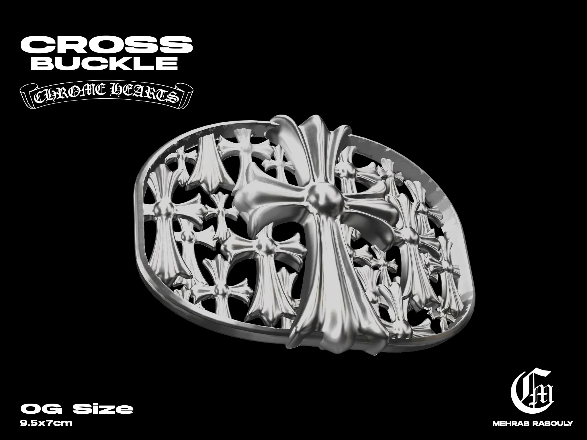 Chrome Hearts Cemetery Multiple Cross Buckle (2 Version) — view 3