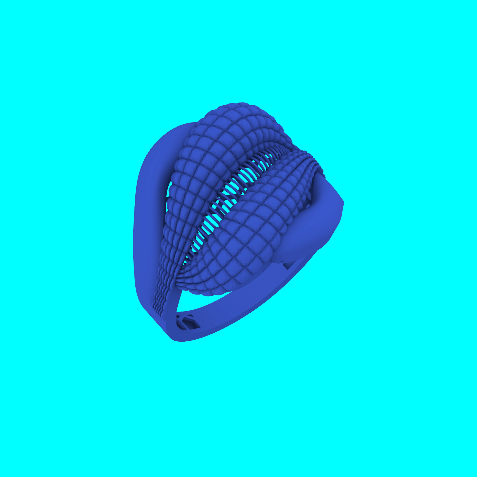 Quilted Crossover Ring with Smooth Borders