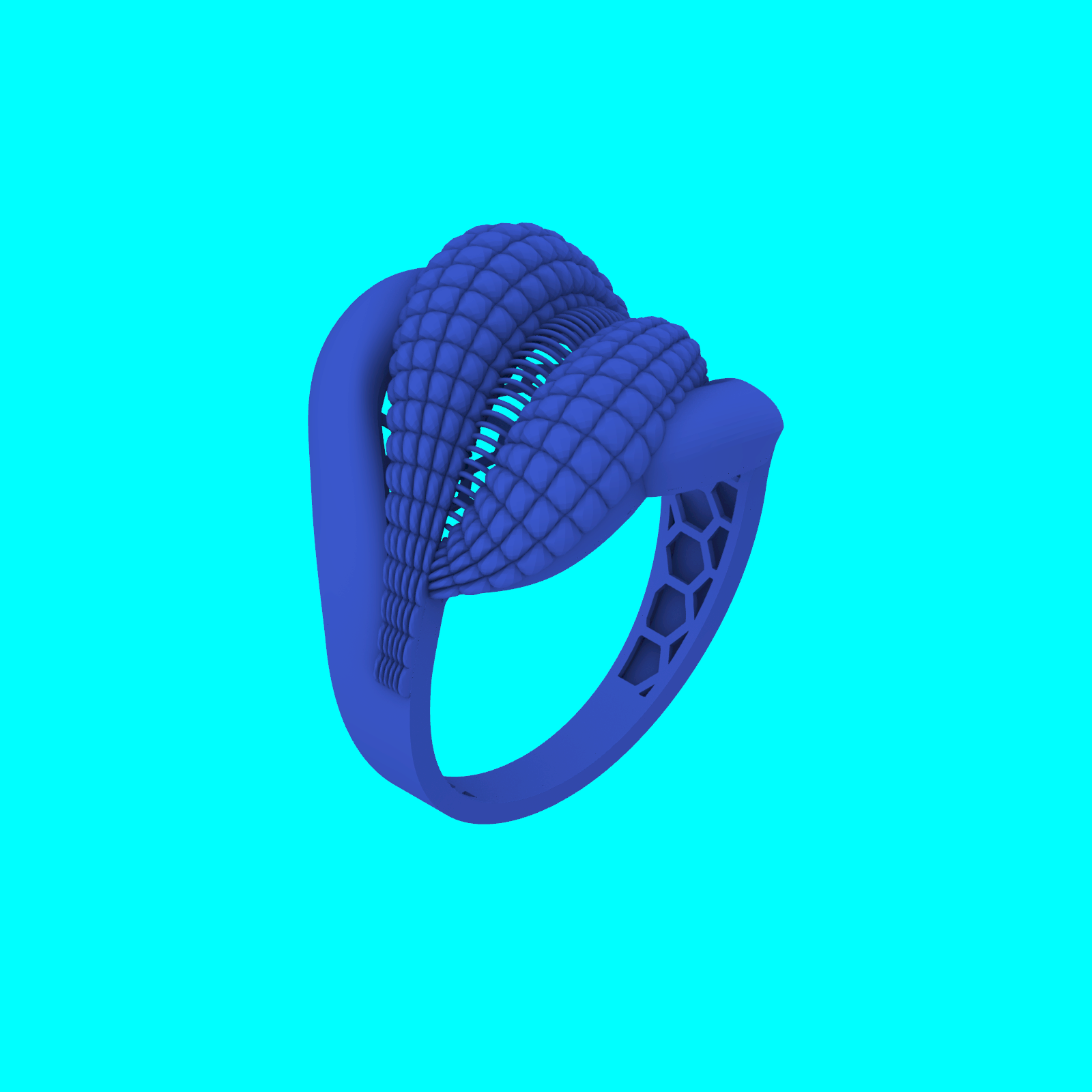 Quilted Crossover Ring with Smooth Borders — view 7