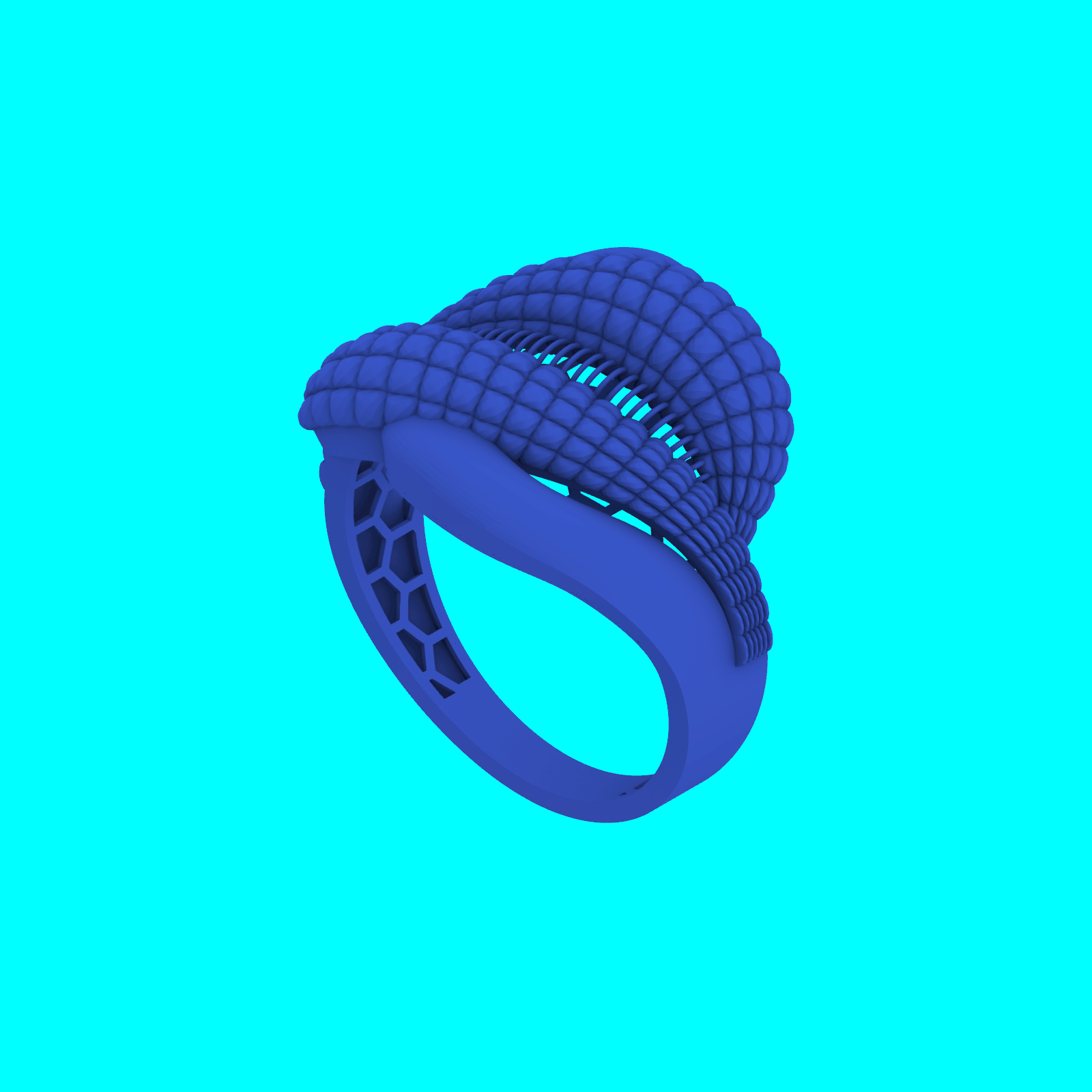 Quilted Crossover Ring with Smooth Borders — view 8