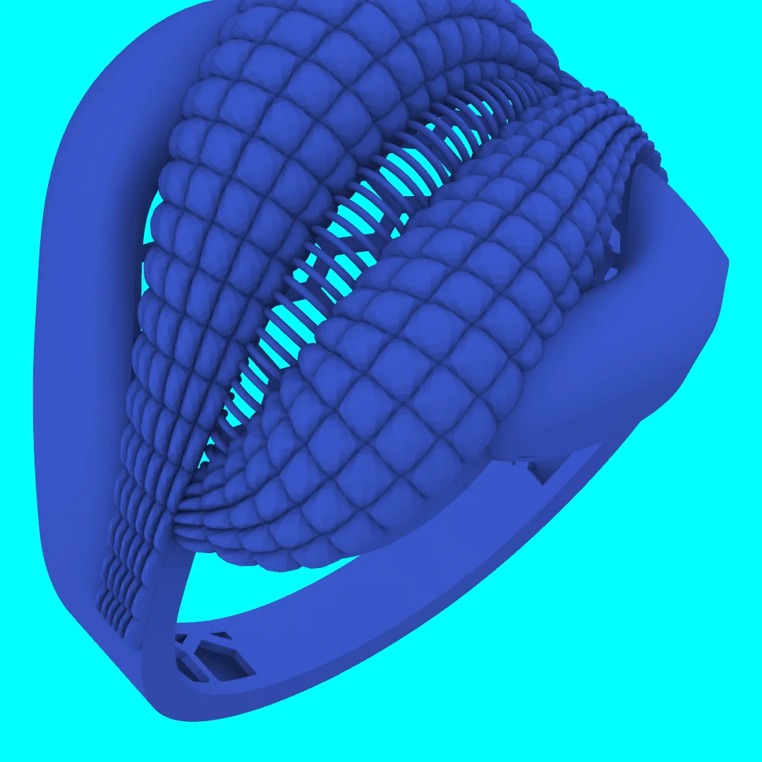 Quilted Crossover Ring with Smooth Borders — view 2