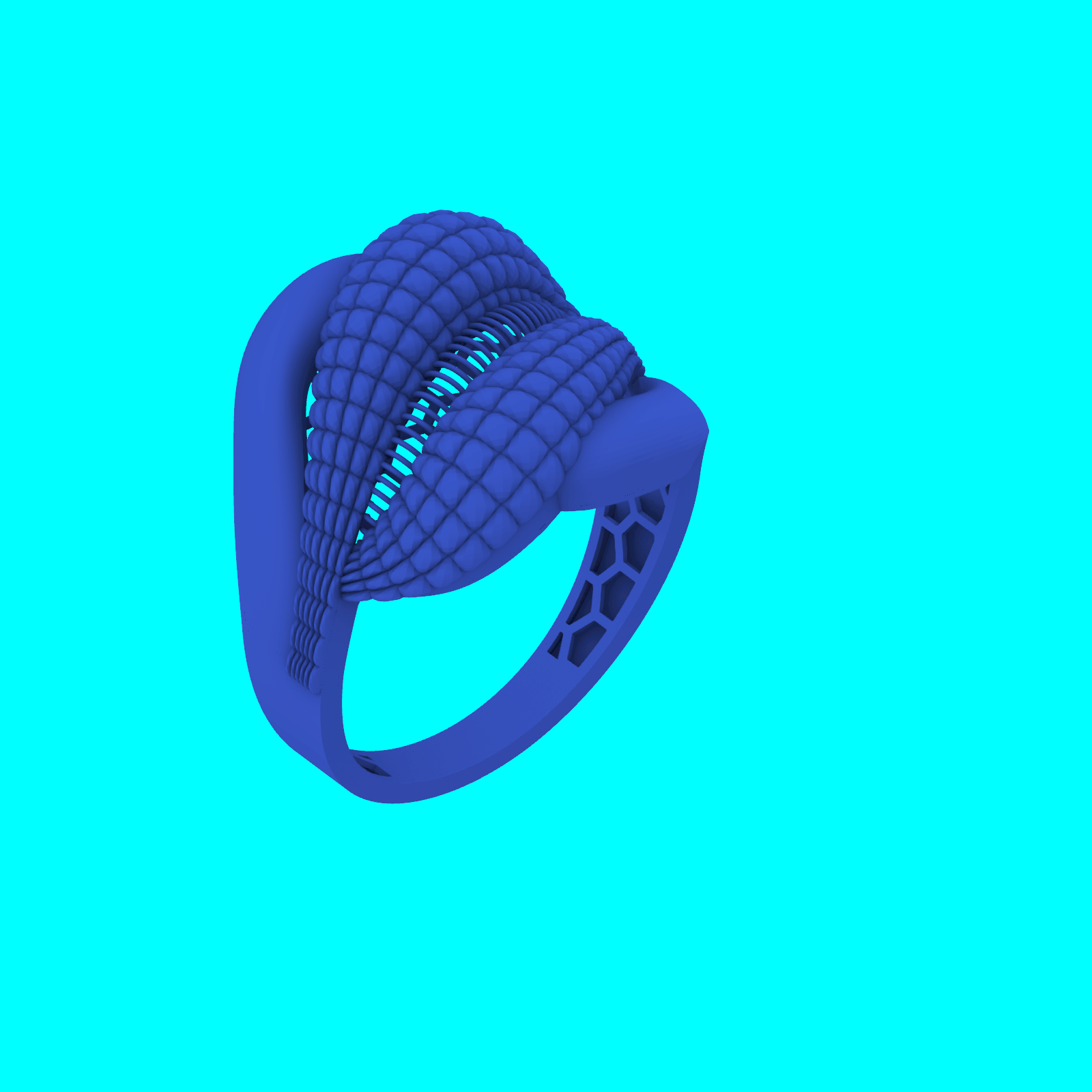 Quilted Crossover Ring with Smooth Borders — view 5