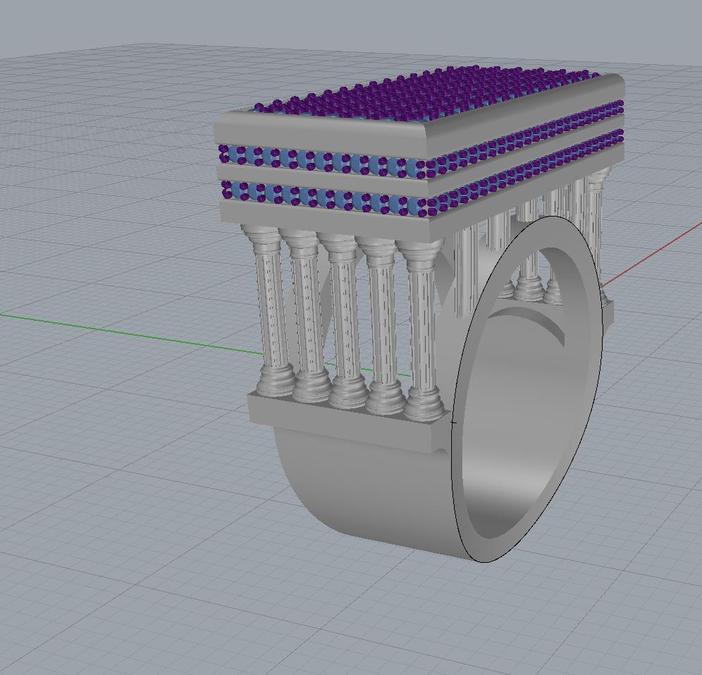 Architectural Diamond Temple Ring — view 4