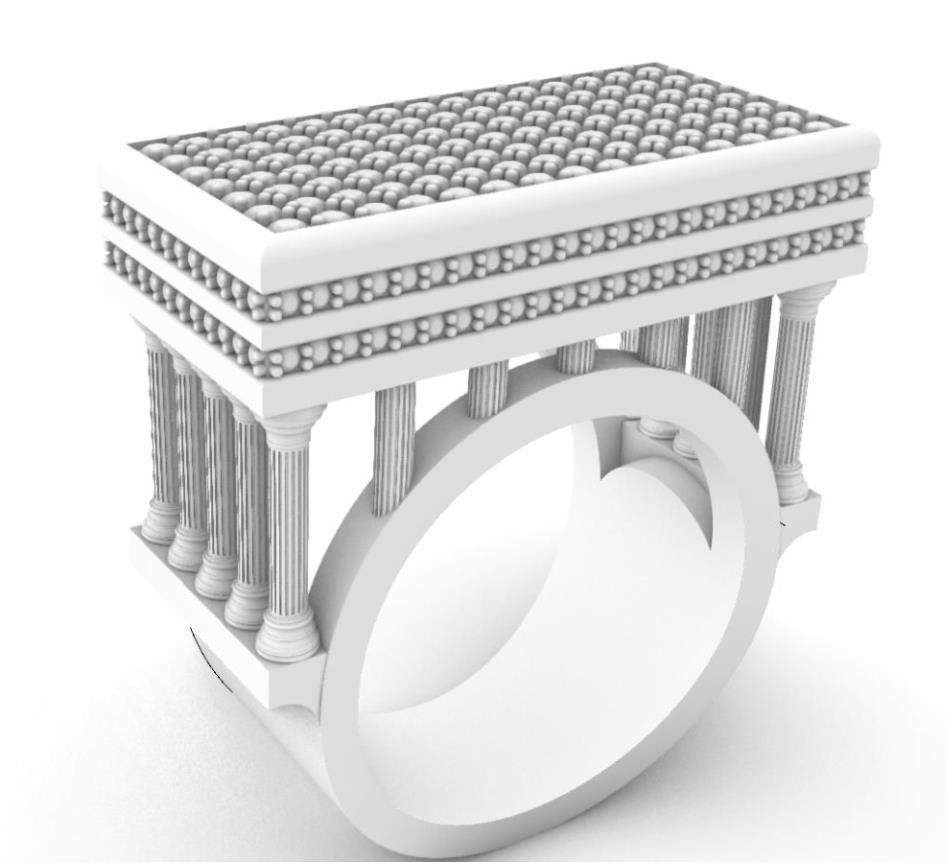 Architectural Diamond Temple Ring — view 8