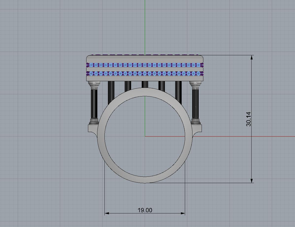 Architectural Diamond Temple Ring — view 7